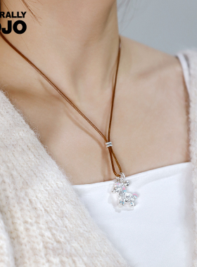 马上有钱双面暴富小马实心吊坠长款项链女毛衣链本命年编织绳配饰