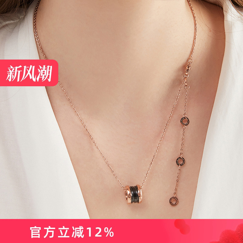 18k毛衣链锁骨链陶瓷小蛮腰女