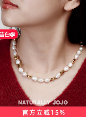 巴洛克珍珠小金豆磁铁扣项链女