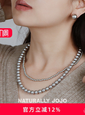 真多麻人造珍珠项链女双层毛衣链