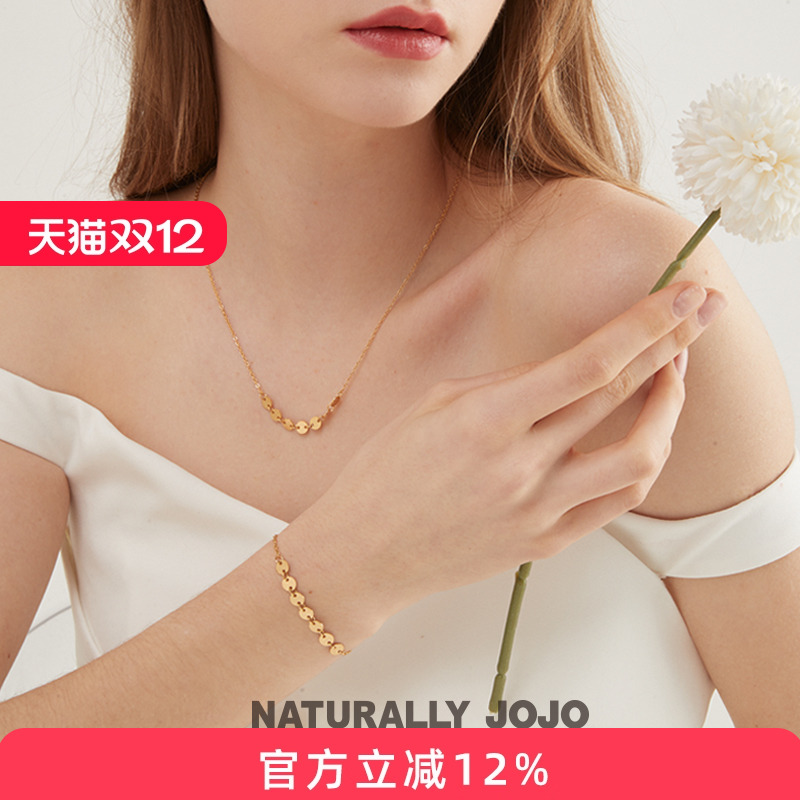 18K彩金钛钢圆圈项链女锁骨链网红轻奢小众ins冷淡风2025新款爆款