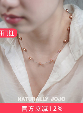 925银满天星人造珍珠项链女