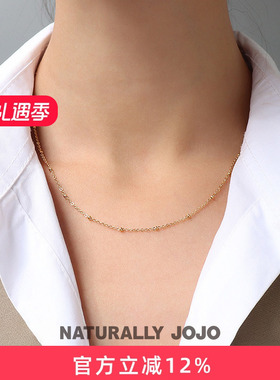 18K金细款无吊坠项链女素链无吊坠满天星锁骨链2025年新款裸链潮