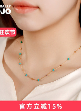 s925银小众设计优化蓝松石金珠满天星项链女清新多巴胺迷你锁骨链