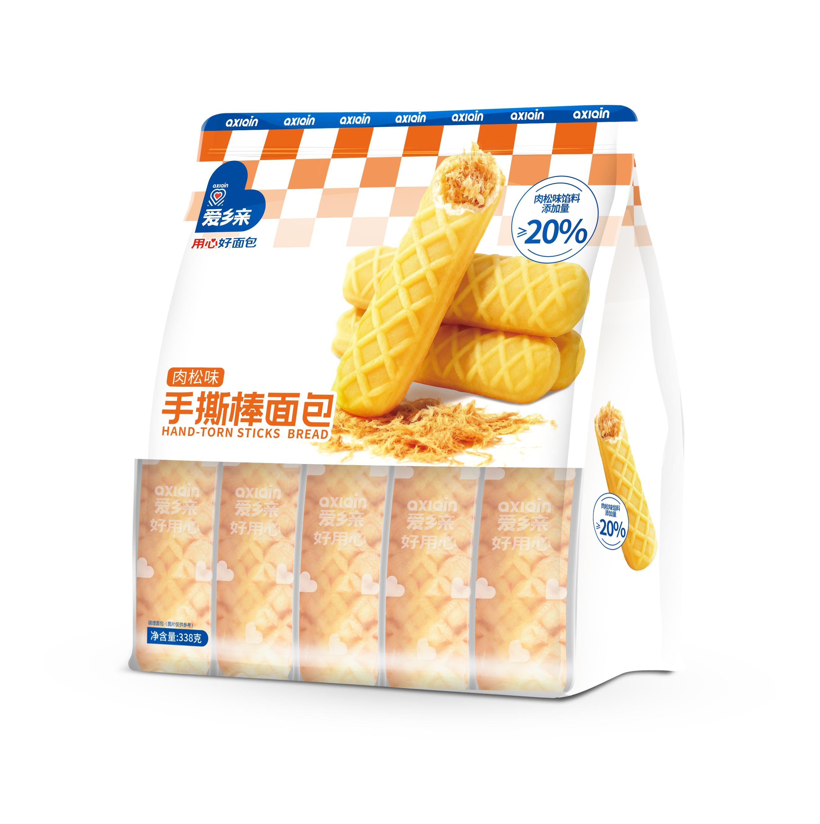 爱乡亲338g肉松夹心整箱早餐糕点