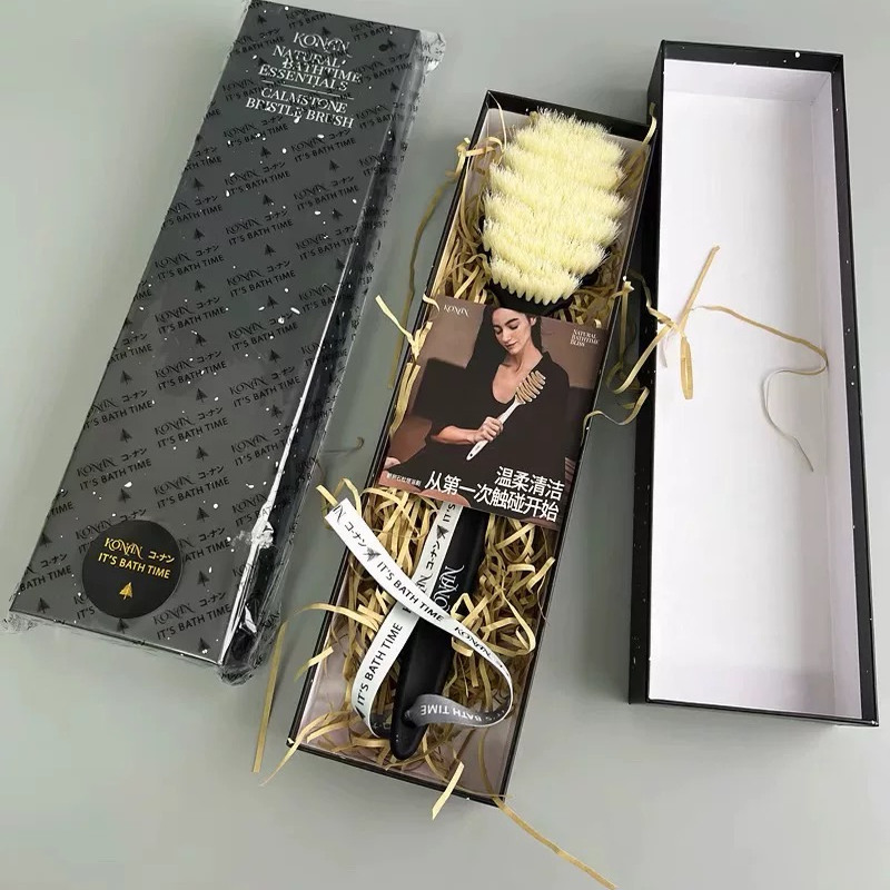 zt190 礼盒装!100%猪鬃毛!全身清洁刷松塔浴刷长柄沐浴刷搓背搓澡