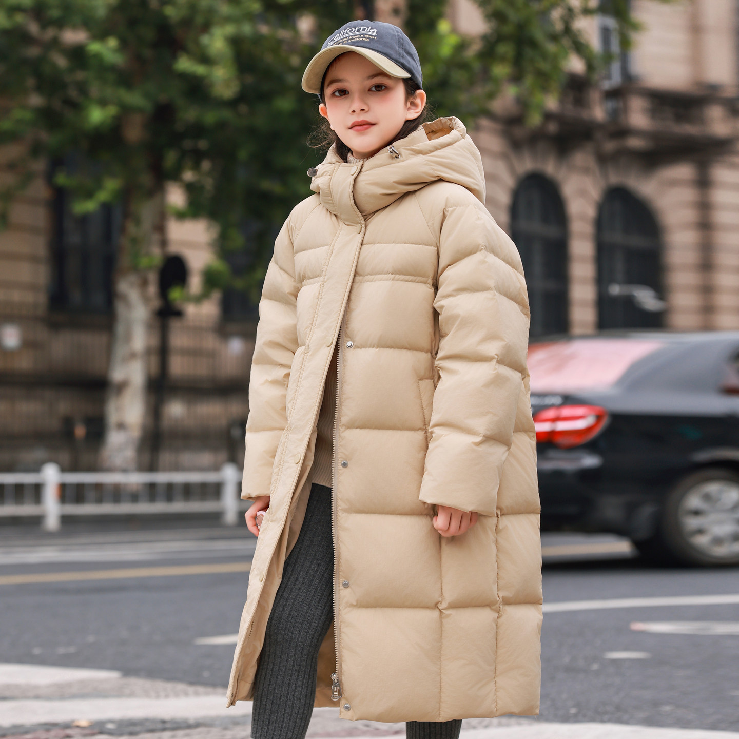 巴拉品女童羽绒服长款过膝加厚冬季极寒儿童韩版三防大童保暖外套