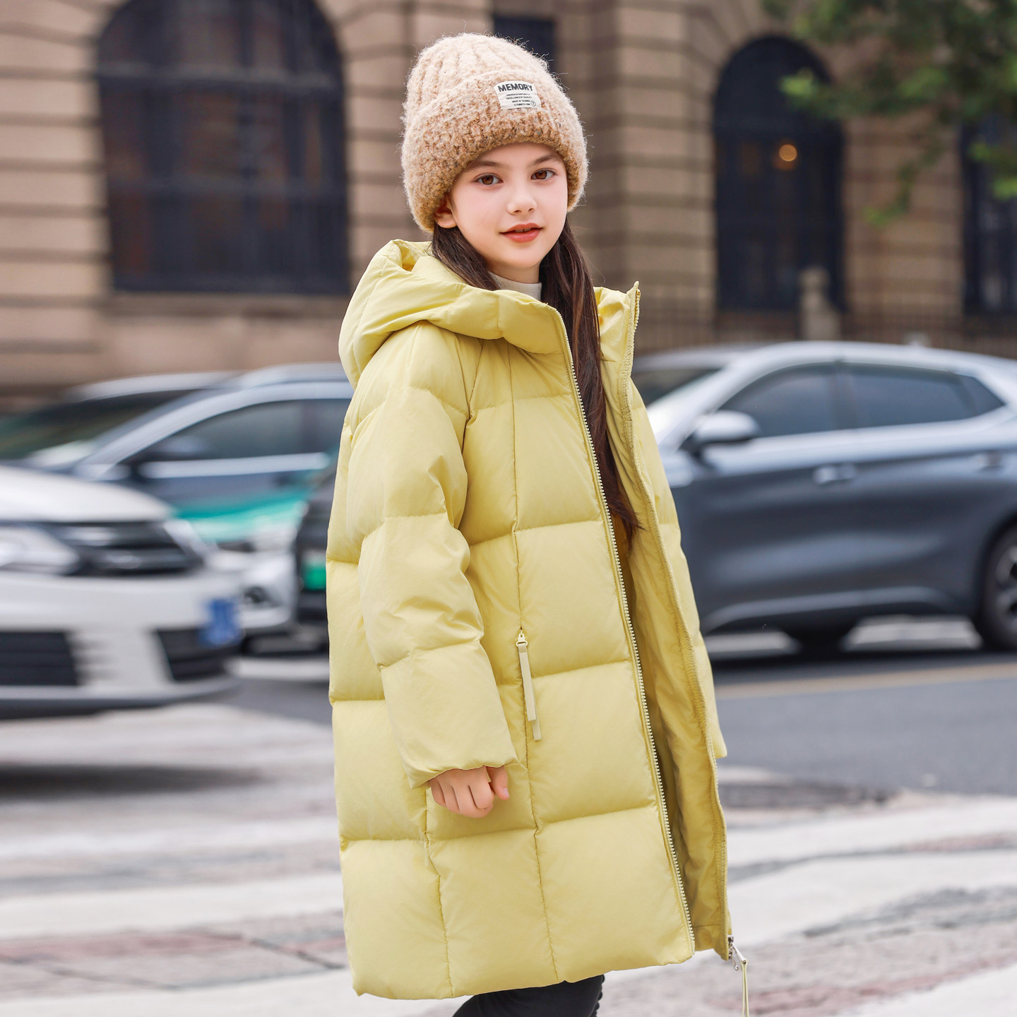 巴拉品儿童羽绒服女童中长款加厚2025冬装新款中大童洋气韩版外套