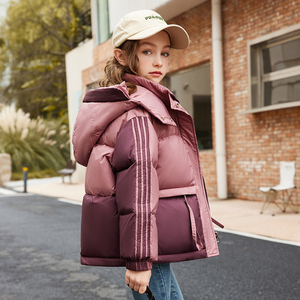 巴拉品牌女童羽绒服2023新款洋气中大童女孩短款加厚儿童外套冬装