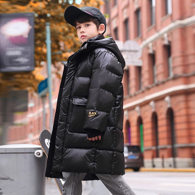 正品巴拉品儿童羽绒服男童中长款洋气新款中大童加厚女童冬季外套