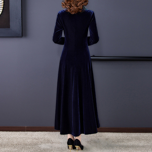 RM8785#妈妈礼服父母亲喜婆婆婚宴装旗袍高贵年轻洋气连衣裙秋