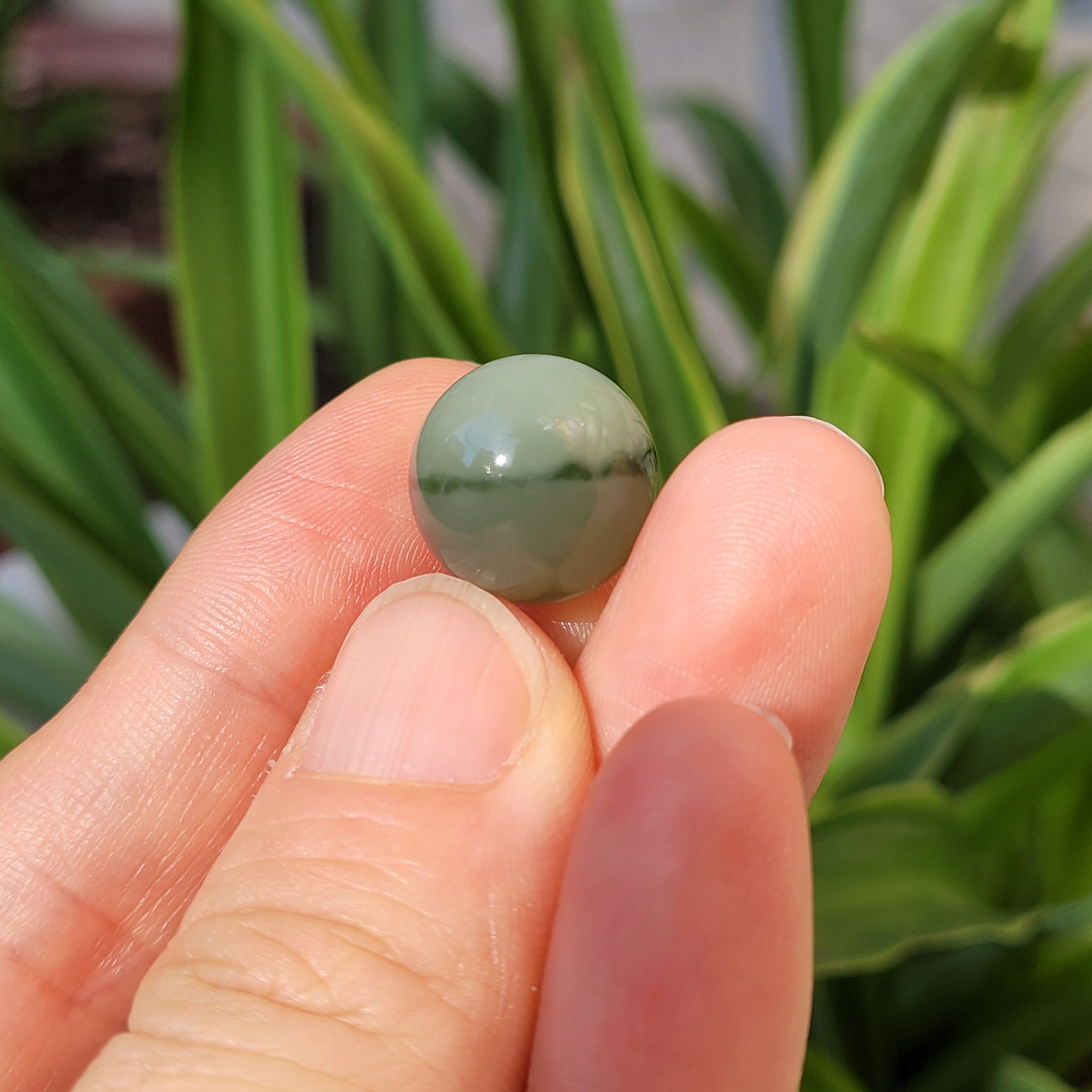 卡14mm新疆和田玉翠青圆珠单珠散珠文玩配珠配饰顶珠隔珠