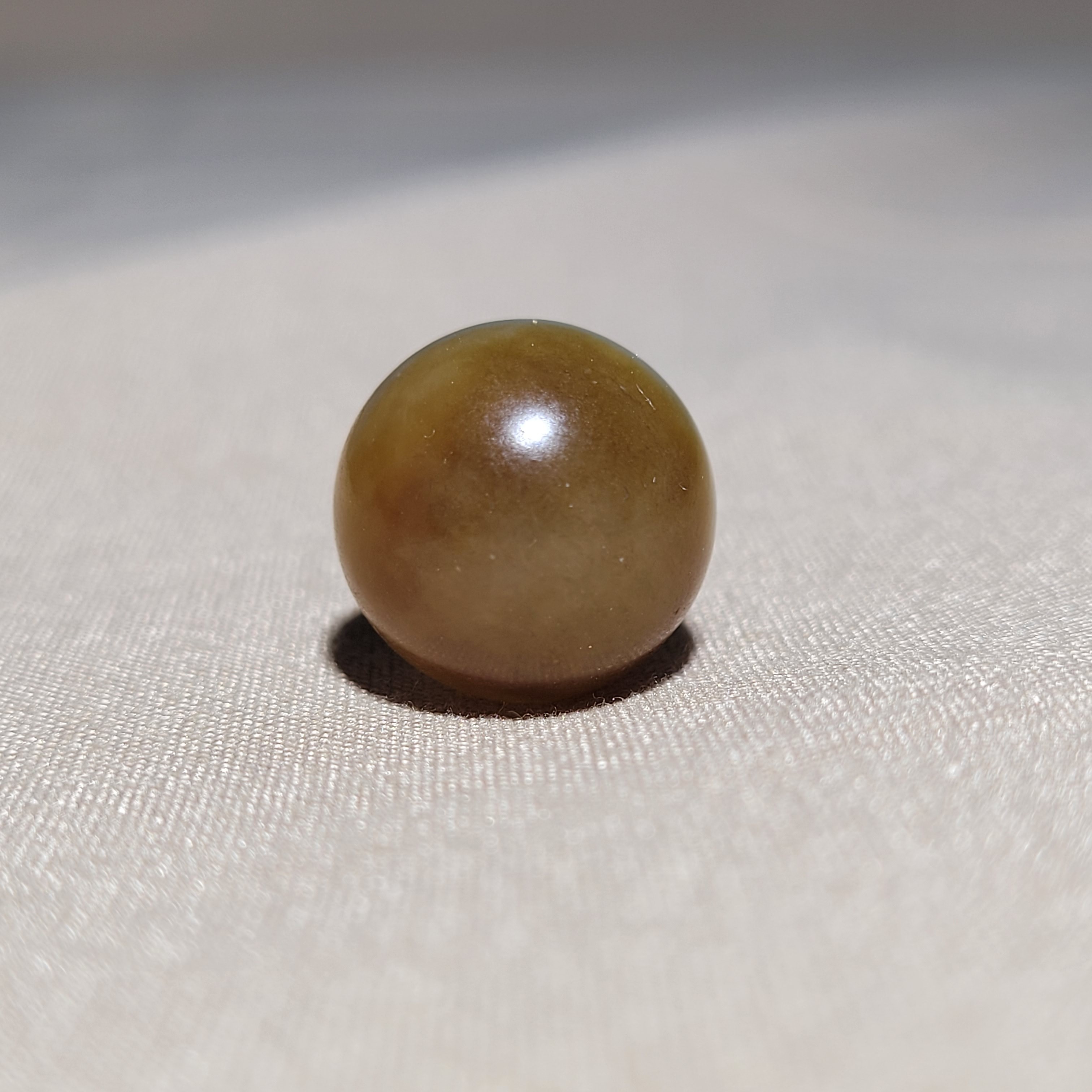 卡14mm新疆和田玉糖白玉圆珠单珠散珠佛珠文玩手串diy配珠配饰