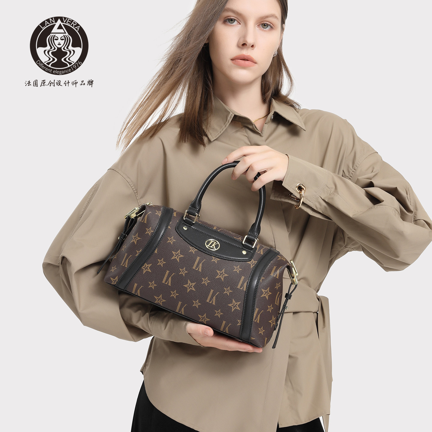 LANVERA轻奢包包大容量妈妈款枕头包2026新款手提波士顿包单肩包