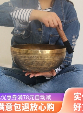 尼泊尔纯铜西藏颂钵钵盂颂钵