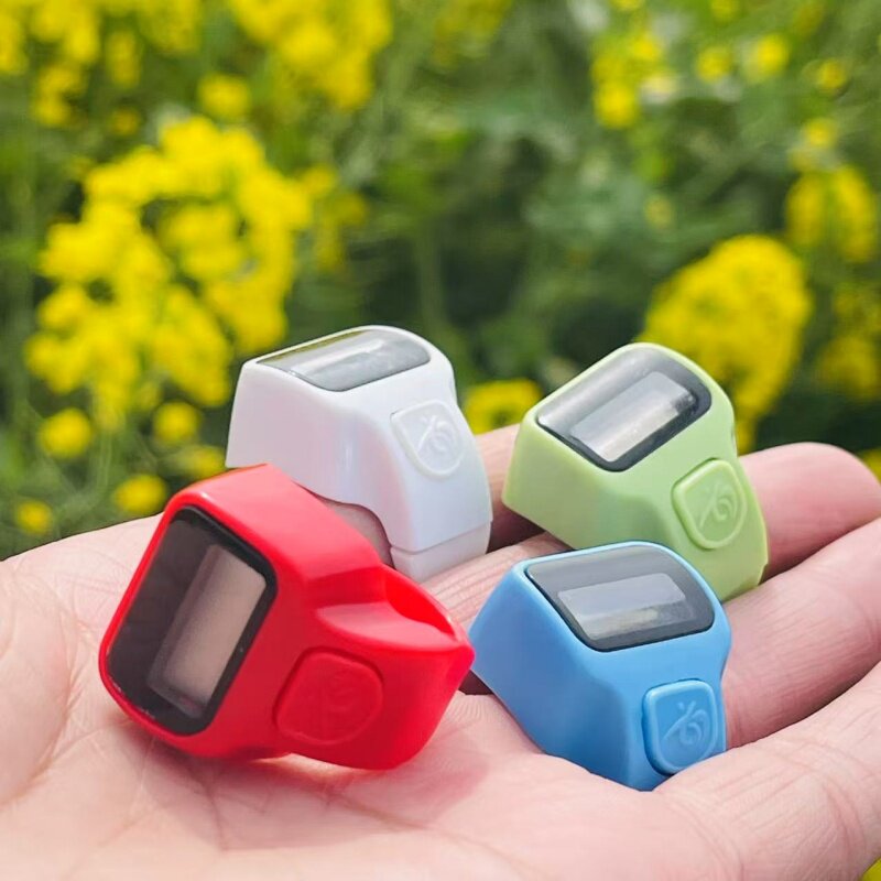 电子计数器手指环迷你戒指手按数显夜光大屏显念数点数器手动彩色