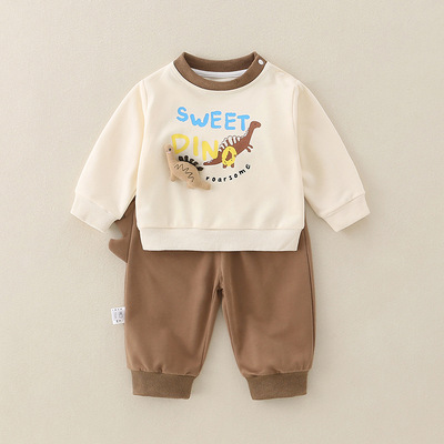 新款男童卫衣分体套装a类纯棉宝宝衣服儿童秋季两件套婴儿服装