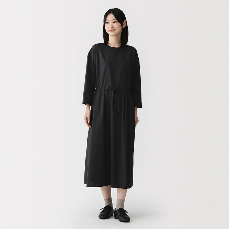 无印良品 MUJI 女式 轻盈平纹套头洋装 女装裙子连身裙长裙春季