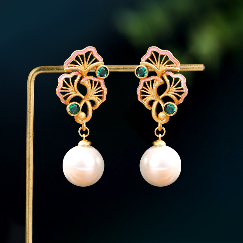 古风景泰蓝耳坠女个性气质复古民族风耳环耳饰品长款中国风耳钉