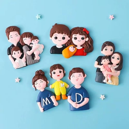 全家福一家三口四口软陶插件爸爸妈妈宝宝家庭生日蛋糕插卡插牌