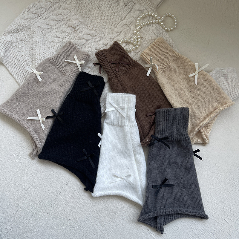 hotmoon设计师款新品可爱多多蝴蝶结喇叭儿童袜套学生保暖护腿套