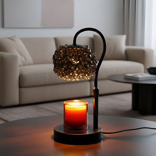 跨境氛围融烛灯装饰卧室复古水晶融蜡灯家居装饰轻奢香薰融蜡灯