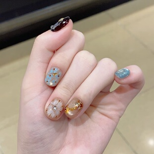 手工定制成品穿戴甲秋冬高级感显白闪亮可拆假指甲贴片孕妇新娘