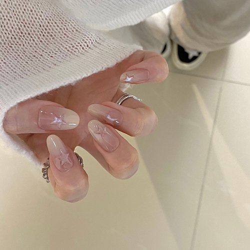纯手工定制穿戴甲甜酷妹果冻星星美甲贴片显白孕妇假指甲可拆卸
