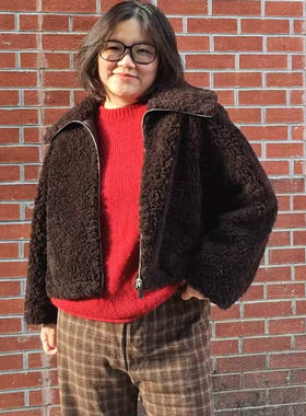 which 微胖定制【可可熊】复古羊羔毛加厚保暖短款外套女百搭上衣