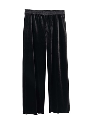 which显瘦定制【山间一阵风】丝绒高腰垂感阔腿裤女冬加厚休闲裤