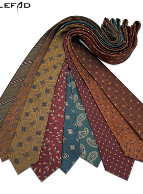 新款复古商务领带 男正装西服搭配手打绅士风多色花纹领带8CM宽版
