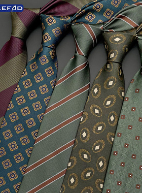 西装领带男韩版商务正装新郎衬衫婚礼职业通勤宽版手打带森系绿色