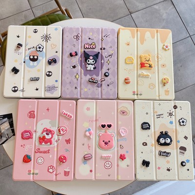 立体可爱黑煤球ipad9代保护套苹果air4/5笔槽9.7/10.2寸翻盖第十代10.9硅胶迷你6儿童平板2022版pro11保护壳