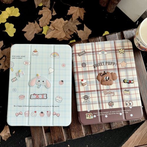 可爱小狗iPad折叠硅胶防摔壳