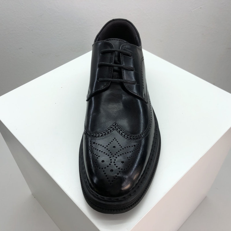 AUTUMN NEW FACTORY DIRECT  LEATHER MENS SHOES BRITISH TREND VERSATILE FASHIONABLE DRESS LEATHER SHOES FLAT HEEL LACE-UP SHOES