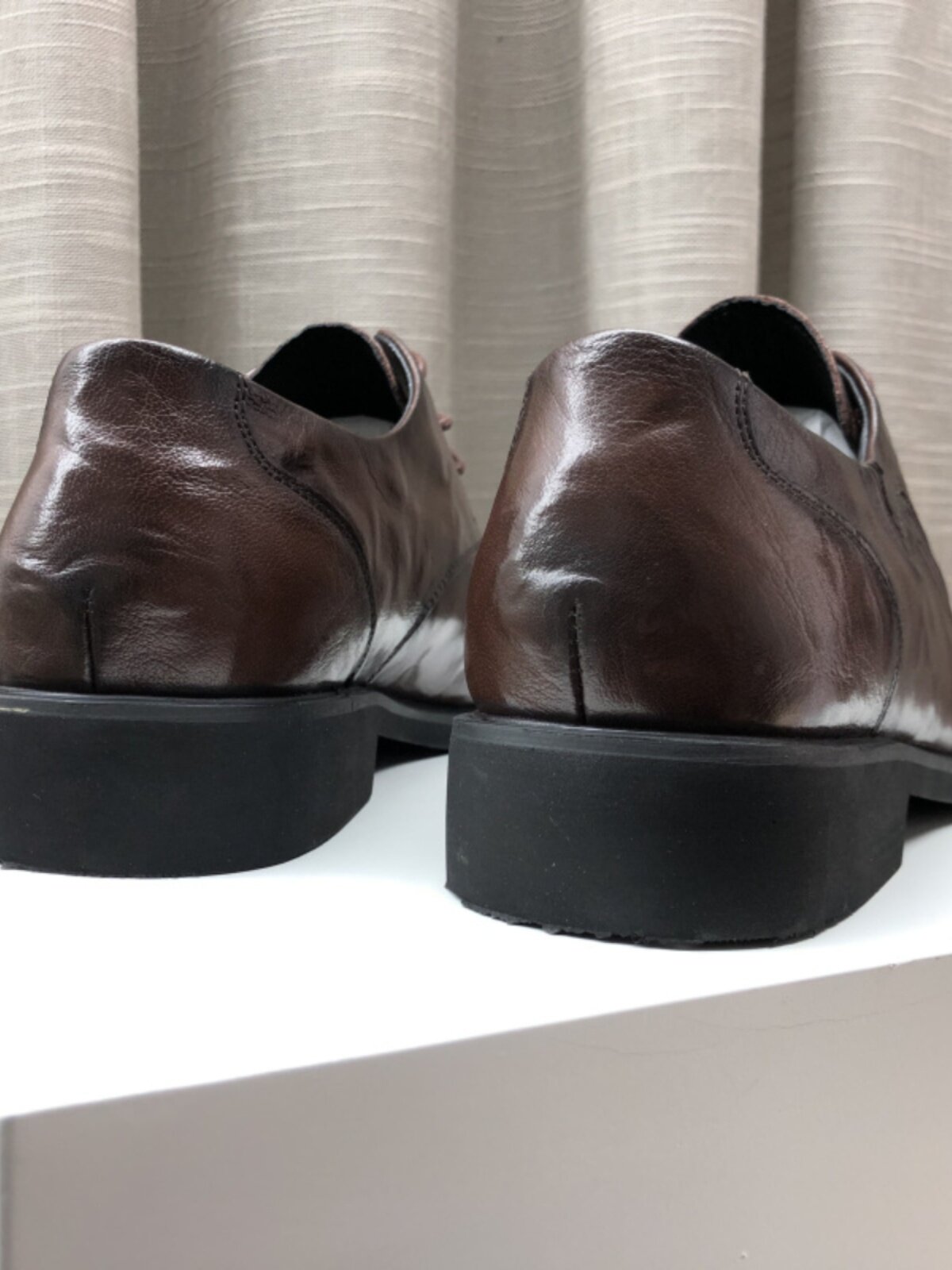 FACTORY DIRECT  AUTUMN NEW MENS SHOES TRENDY VERSATILE FLAT HEEL LACE-UP ROUND TOE FASHION DRESS LEATHER SHOES BROWN