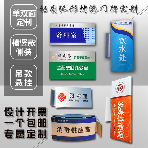 弧形烤漆门牌单面双面班级门牌