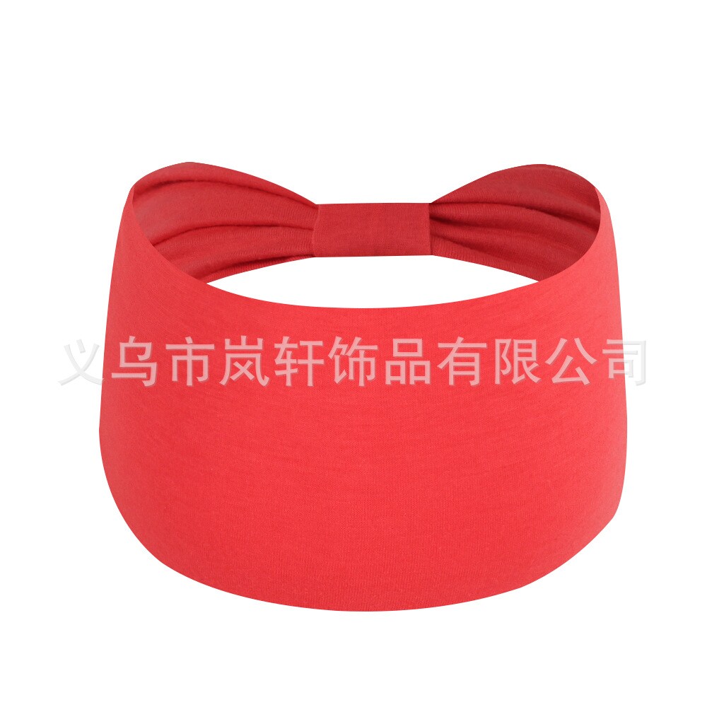 新欧美纯色弹力运动发带宽边瑜伽发带吸汗头带时尚头巾束发带发饰