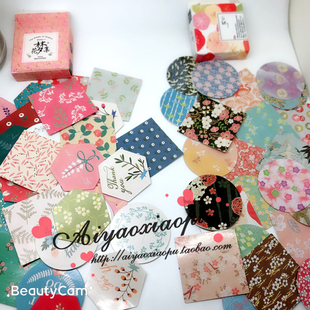 盒装 爱瑶包装 40枚入 烘焙贴 封口贴纸 贴纸 复古花集