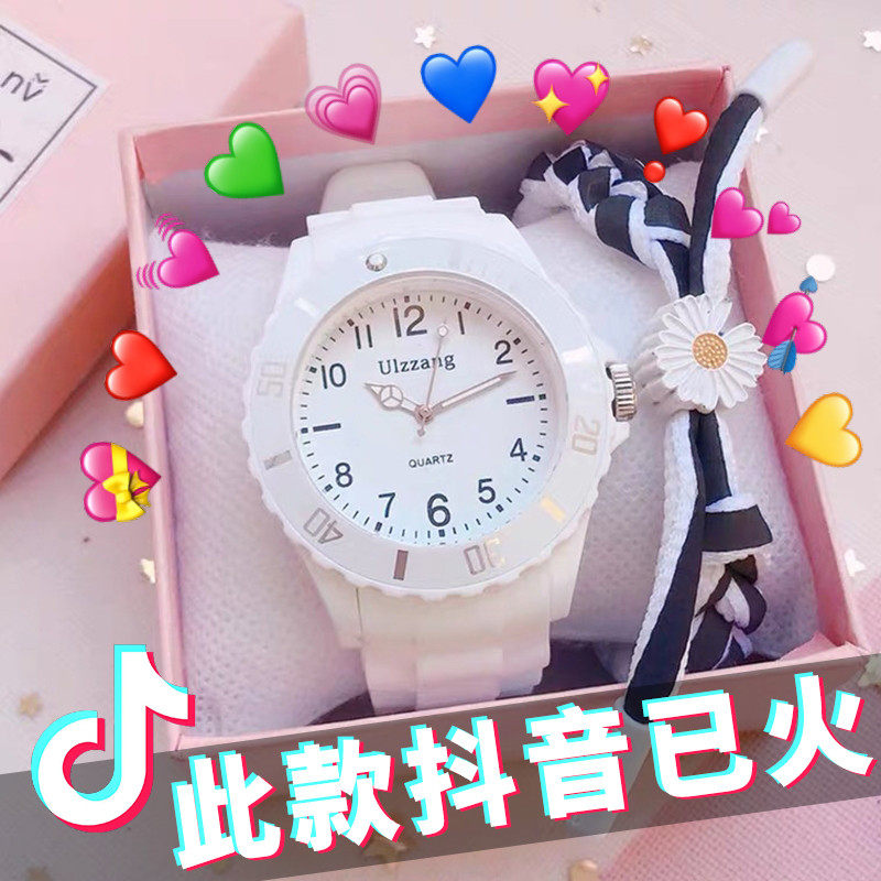 考试专用国考手表女孩初中学生简约气质初高中防水电子表2021新款