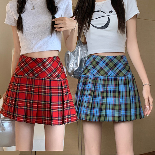 高腰学院风裙子小个子防走光裤裙