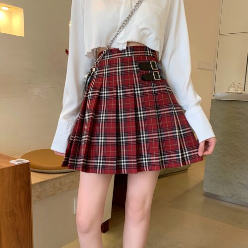 小个子甜酷辣妹裙子格纹校园裙子