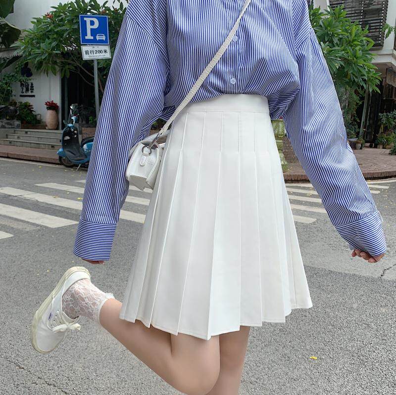 女装 学生風プリーツハイウエストミニスカート