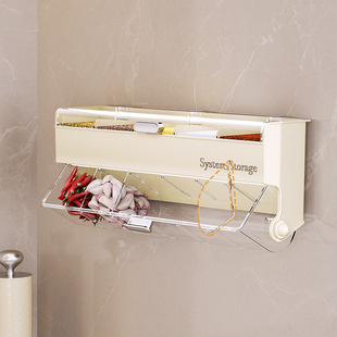 调味盒家用厨房高端壁挂式多格一体挂壁大料置物架高档味精收纳盒