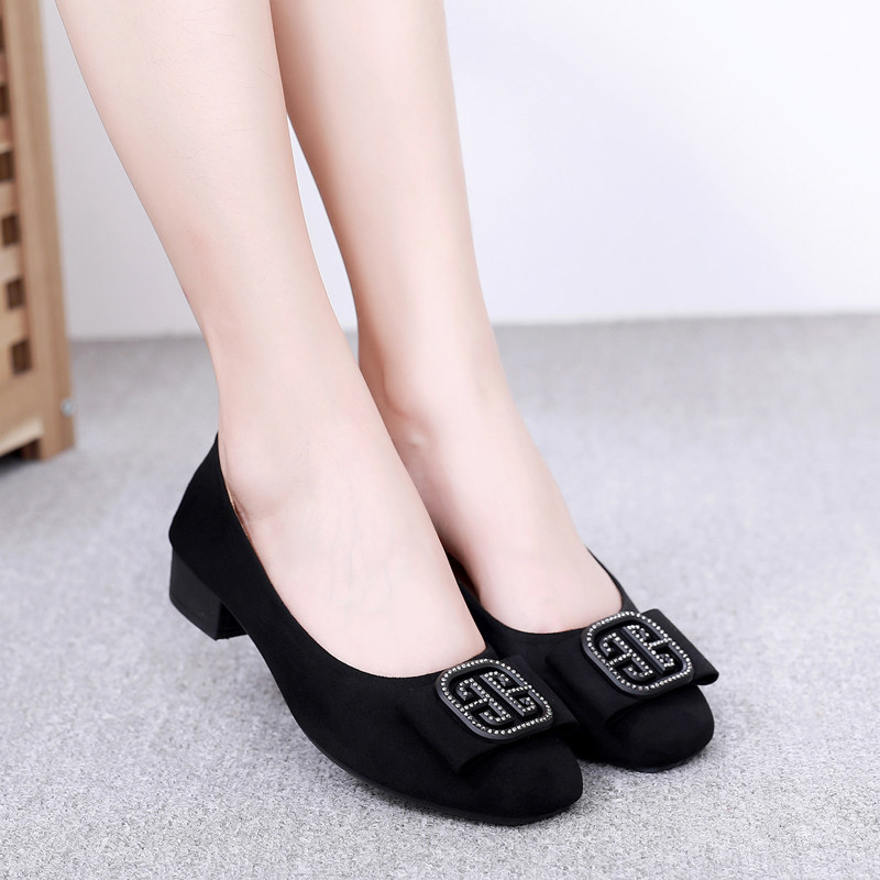 老北京布鞋女中跟时尚黑色工作鞋粗跟舒适职业鞋软底软面跳舞上班,女鞋,传统布鞋,淘宝优惠券,粉丝福利购,淘宝优惠卷