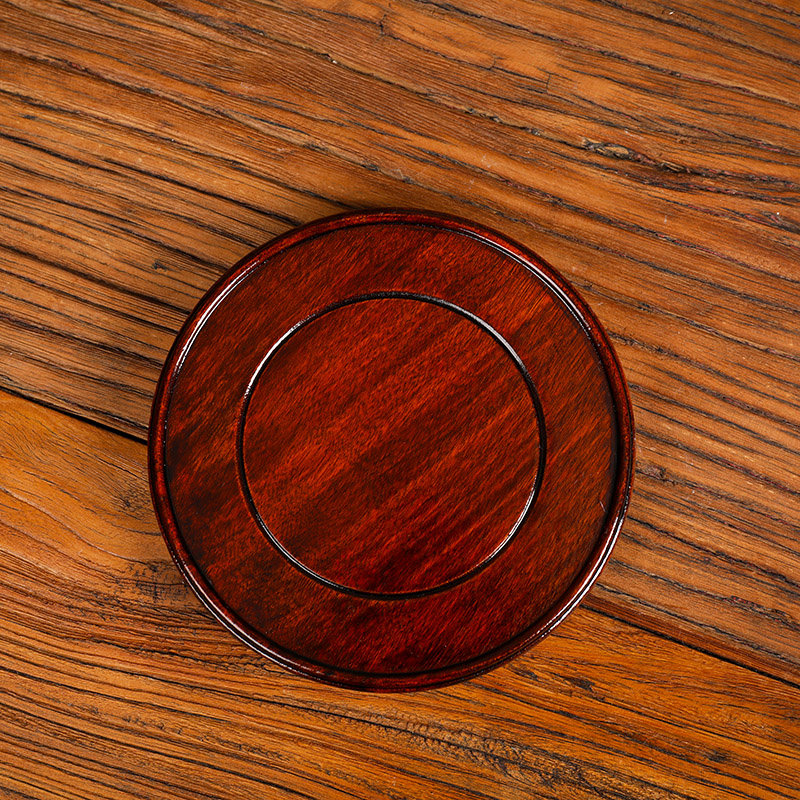 实木摆件底座花盆垫花瓶架子圆形木质底托鱼缸酒坛奇石头佛像木雕