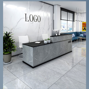 公司前台接待台简约现代收银台柜台商用店铺服装店前台奶茶店吧台