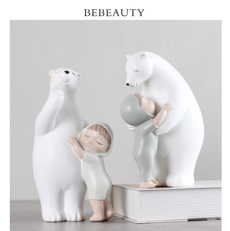 modern Simplicity Polar bear Adorable baby resin Decoration Study Children's Room bedroom ornament gift girl Dollin the Home accessories , Decoration  category - from Buy2taobao.com to provide professional Taobao agent buy service