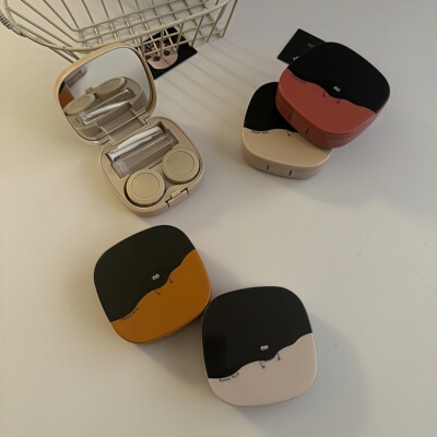 可爱小煤球少女心隐形眼镜盒