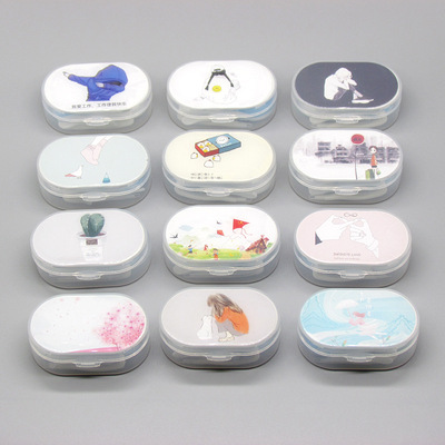 美瞳盒带镜子隐形眼镜盒简约便携赠品眼镜店伴侣盒护理盒/xy-131